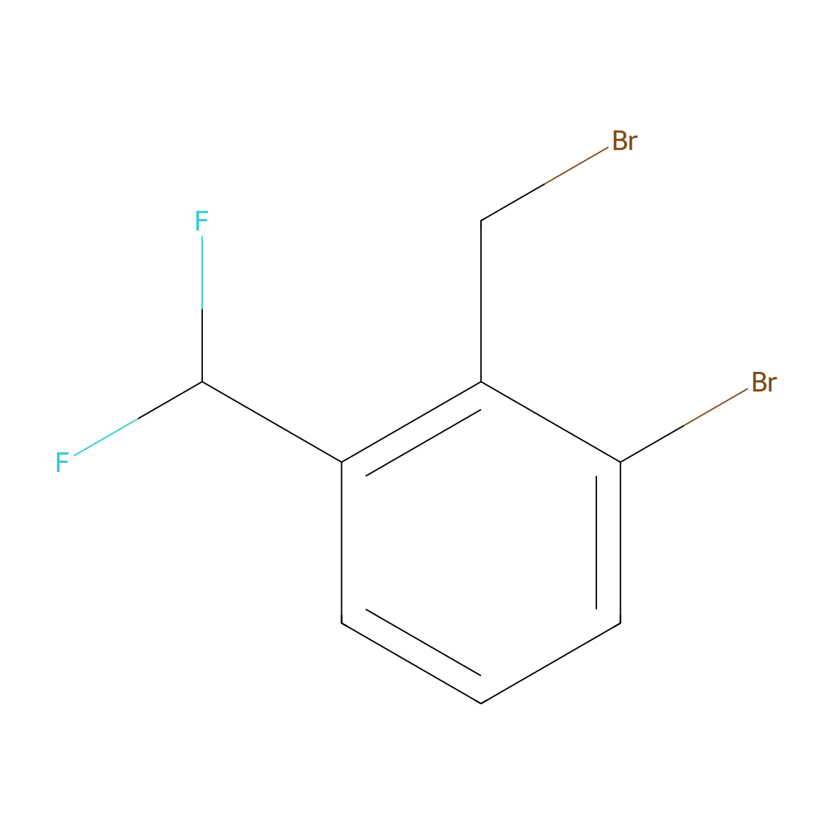 1-Bromo-2-(bromomethyl)-3-(difluoromethyl)benzene molecular structure, CAS 1261791-24-5