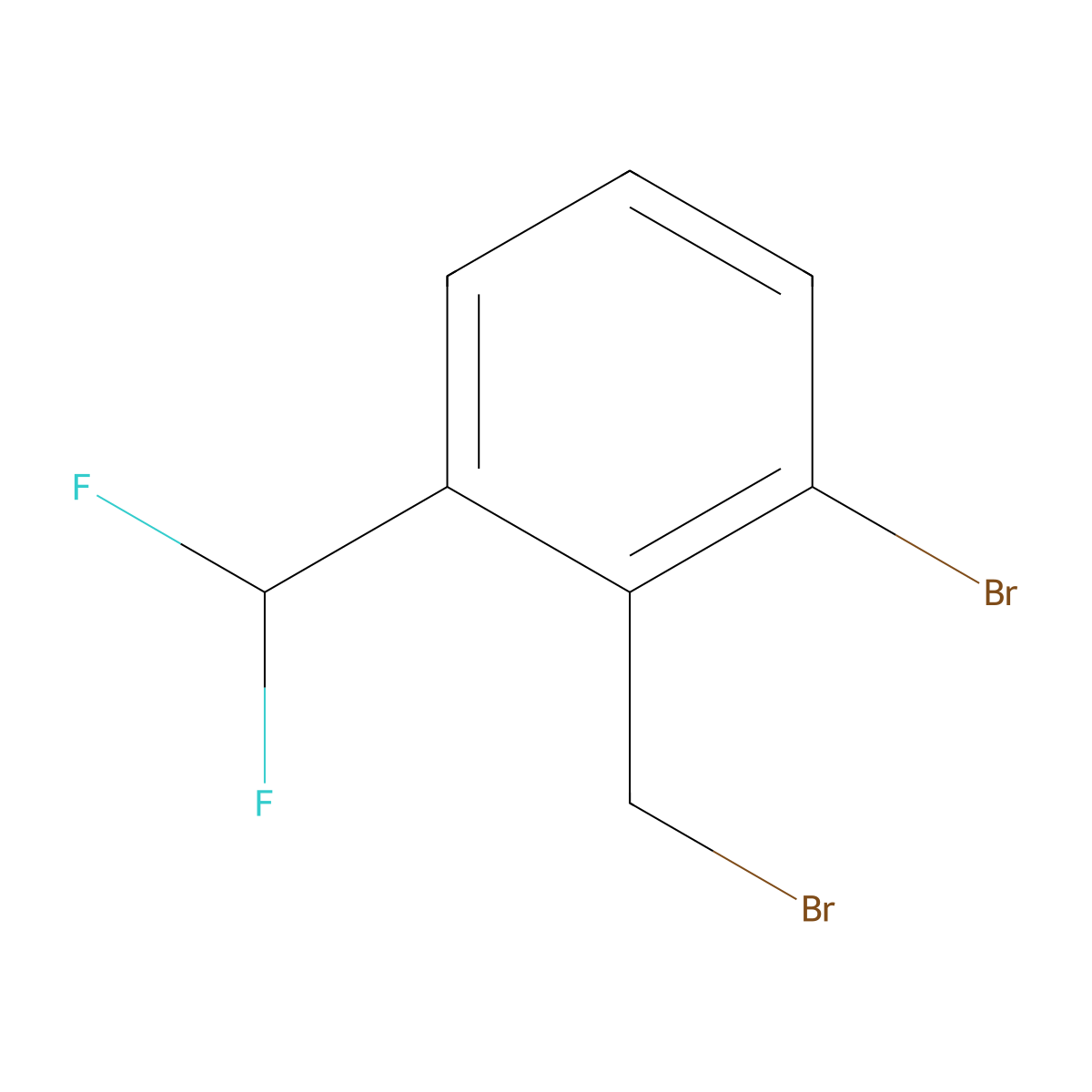 1-Bromo-2-(bromomethyl)-3-(difluoromethyl)benzene molecular structure, CAS 1261791-24-5