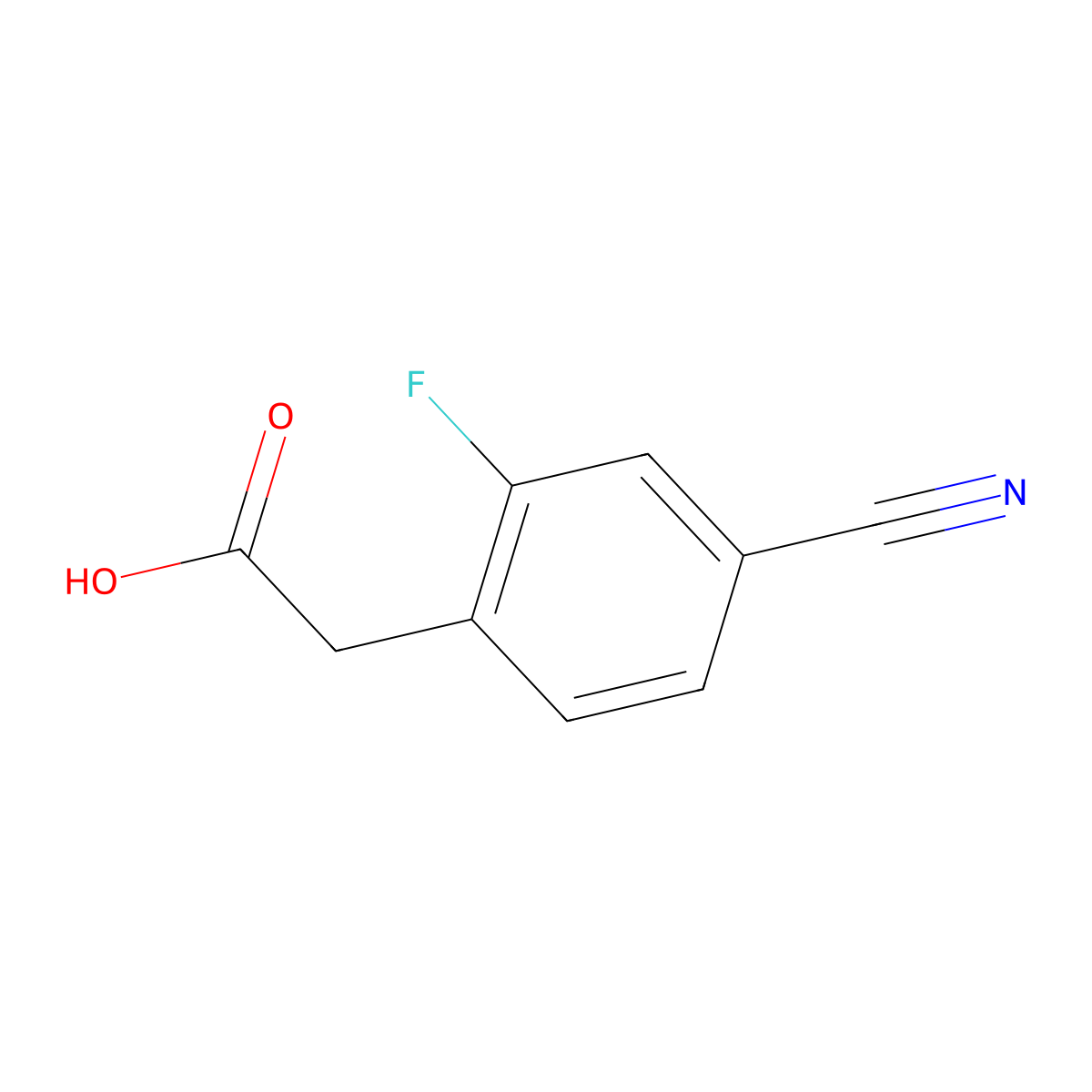 2-(4-Cyano-2-fluorophenyl)acetic acid molecular structure, CAS 1261791-33-6