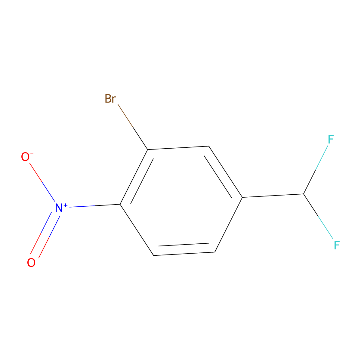 2-Bromo-4-(difluoromethyl)-1-nitrobenzene molecular structure, CAS 1261791-52-9