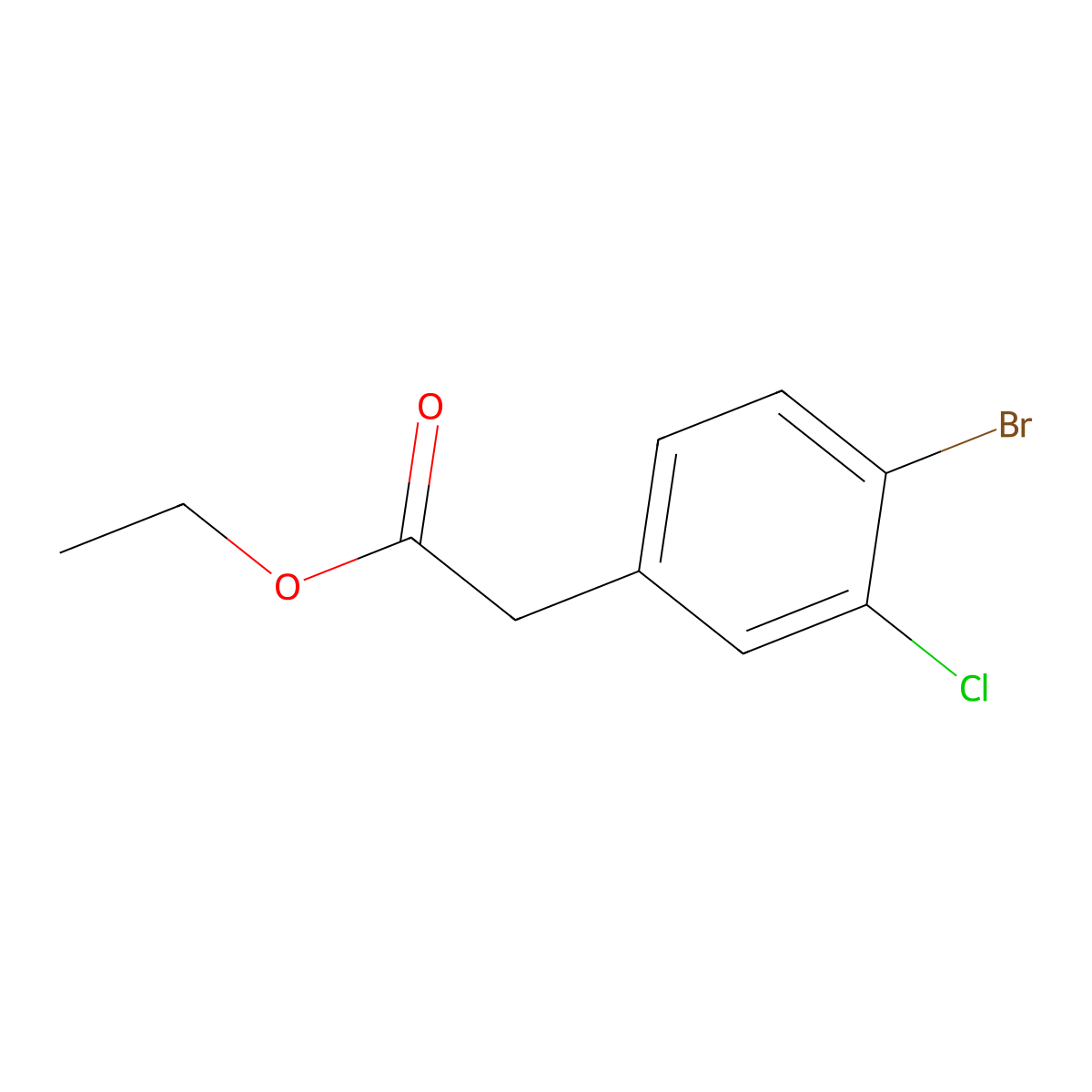 Ethyl 4-bromo-3-chlorophenylacetate molecular structure, CAS 1261791-56-3