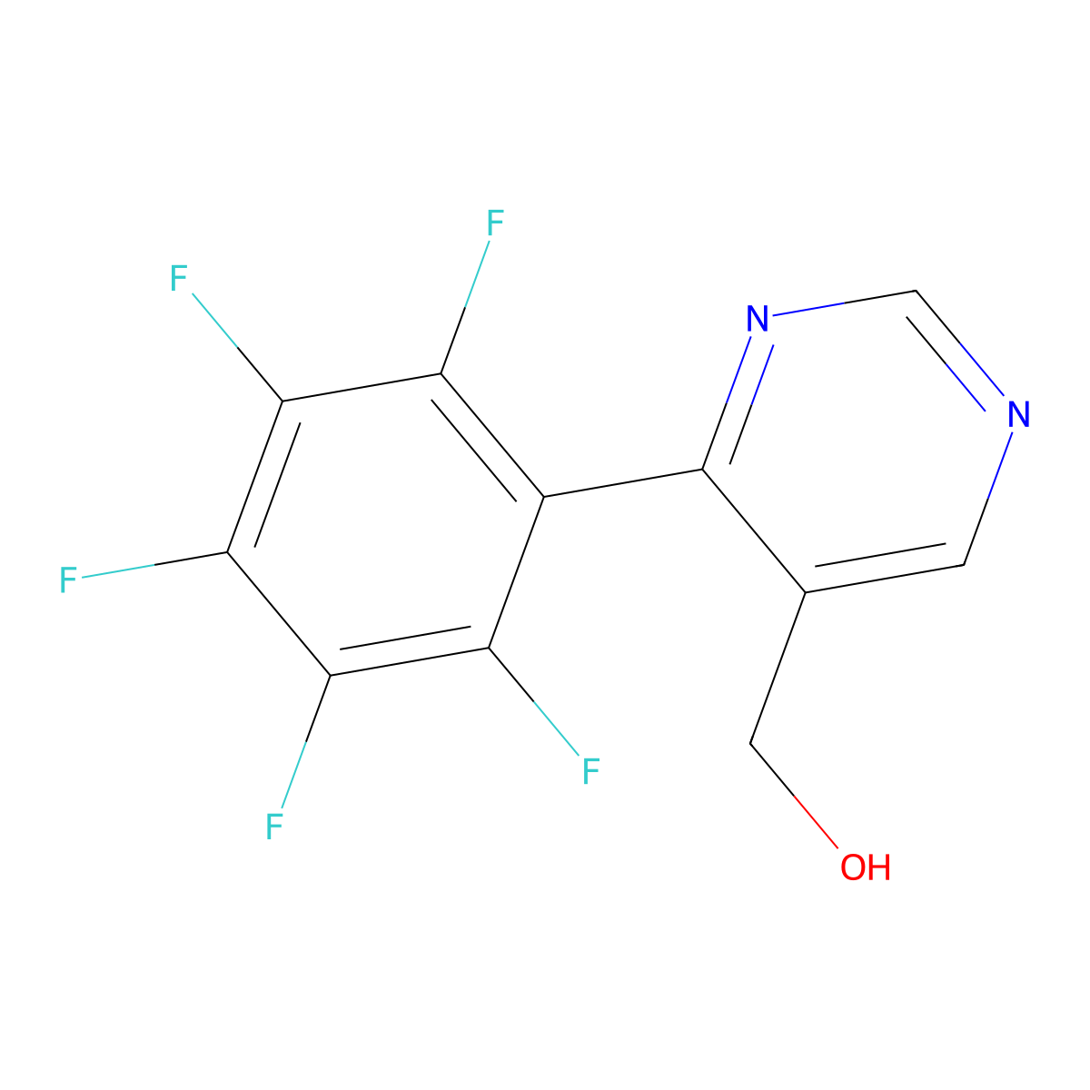 (4-(Perfluorophenyl)pyrimidin-5-yl)methanol molecular structure, CAS 1261792-86-2