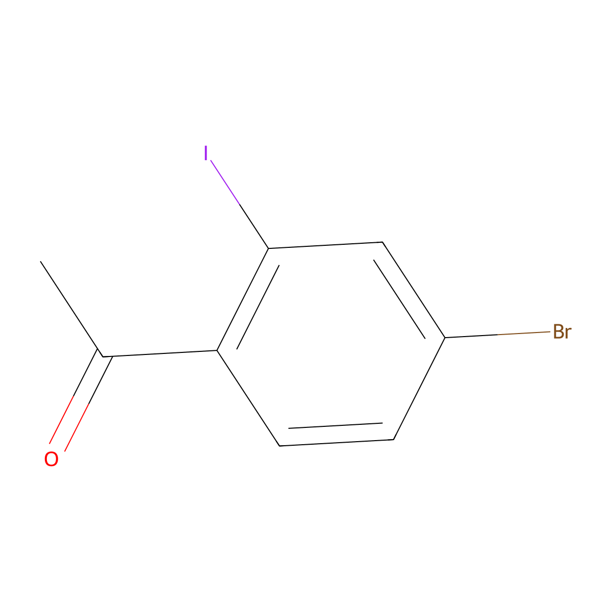 1-(4-Bromo-2-iodophenyl)ethan-1-one molecular structure, CAS 1261792-99-7