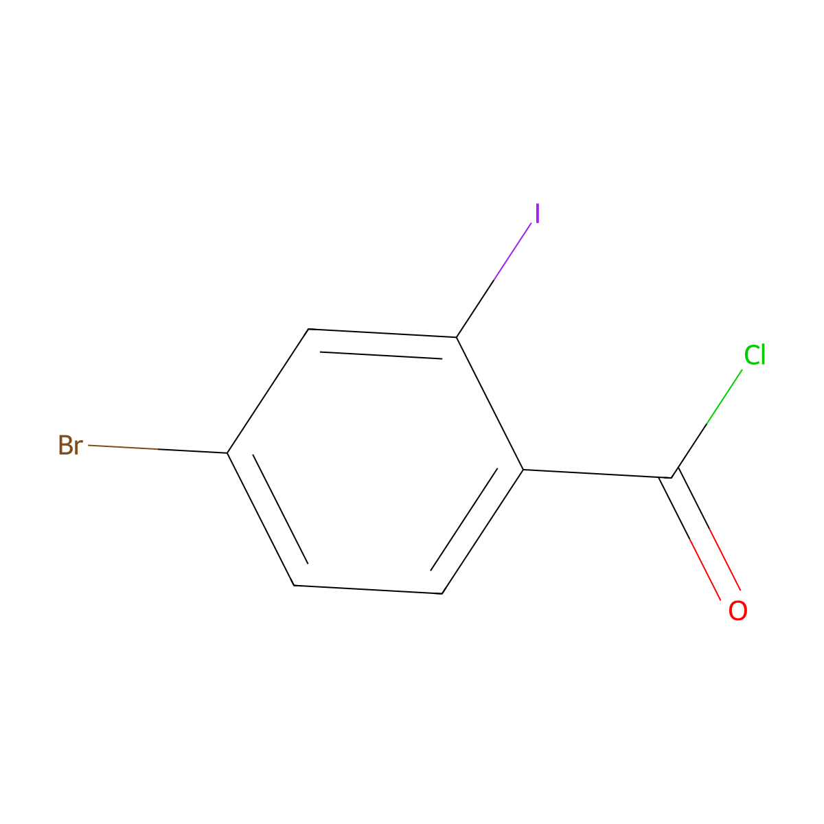 4-Bromo-2-iodobenzoyl chloride molecular structure, CAS 1261793-19-4