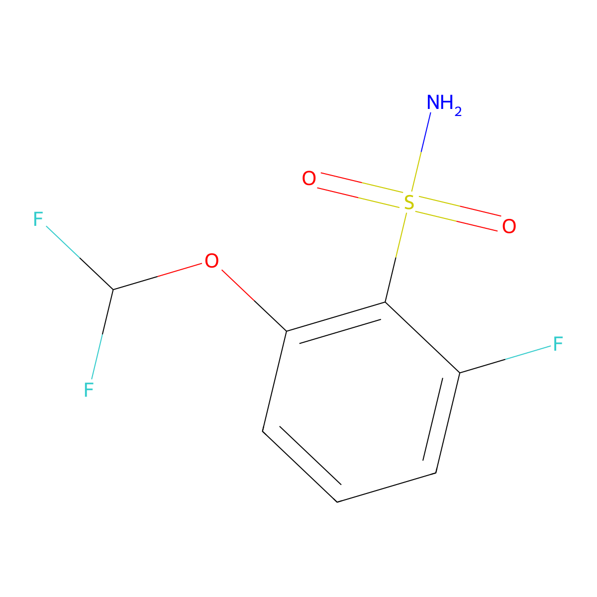 2-(Difluoromethoxy)-6-fluorobenzenesulfonamide molecular structure, CAS 1261793-57-0