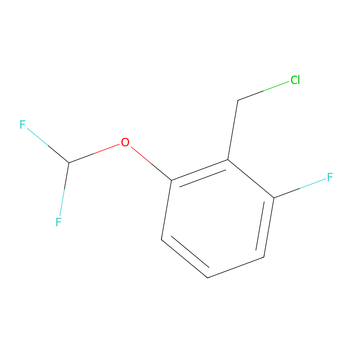2-(Difluoromethoxy)-6-fluorobenzyl chloride molecular structure, CAS 1261793-64-9
