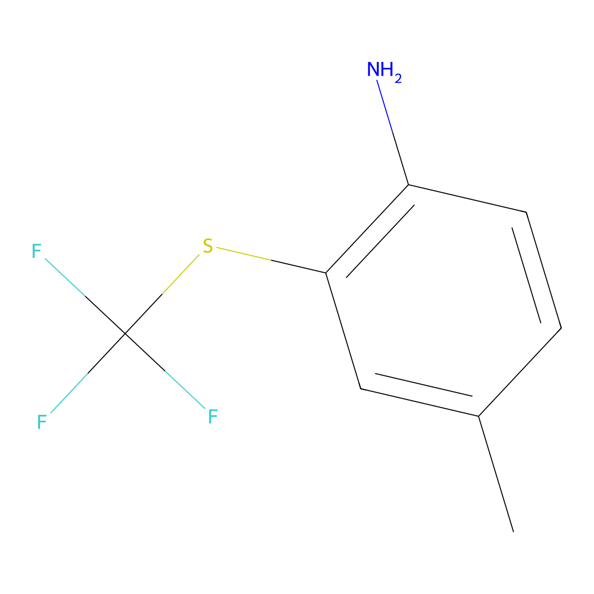 4-Methyl-2-[(trifluoromethyl)sulfanyl]aniline molecular structure, CAS 1261793-78-5