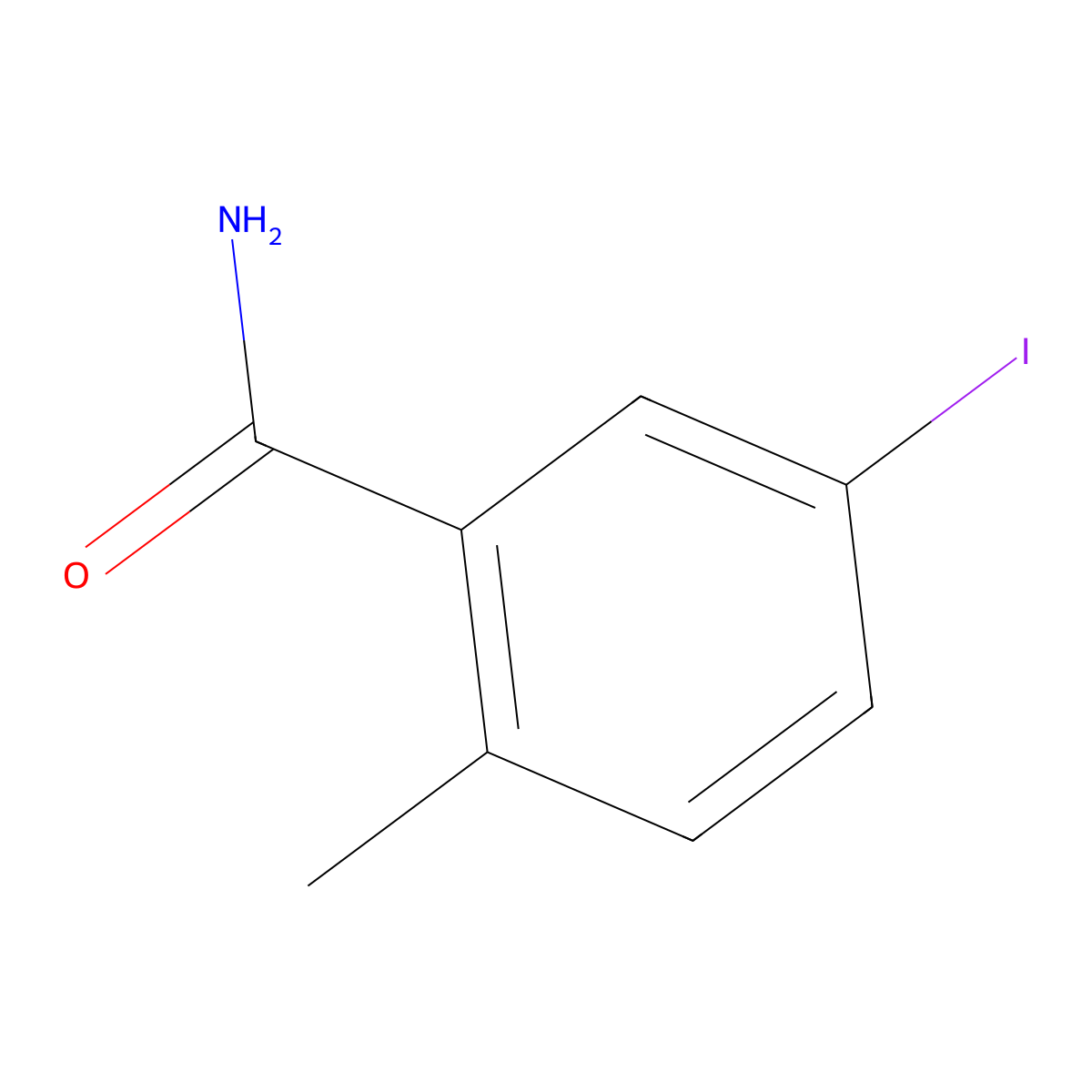 5-Iodo-2-methylbenzamide molecular structure, CAS 1261794-08-4