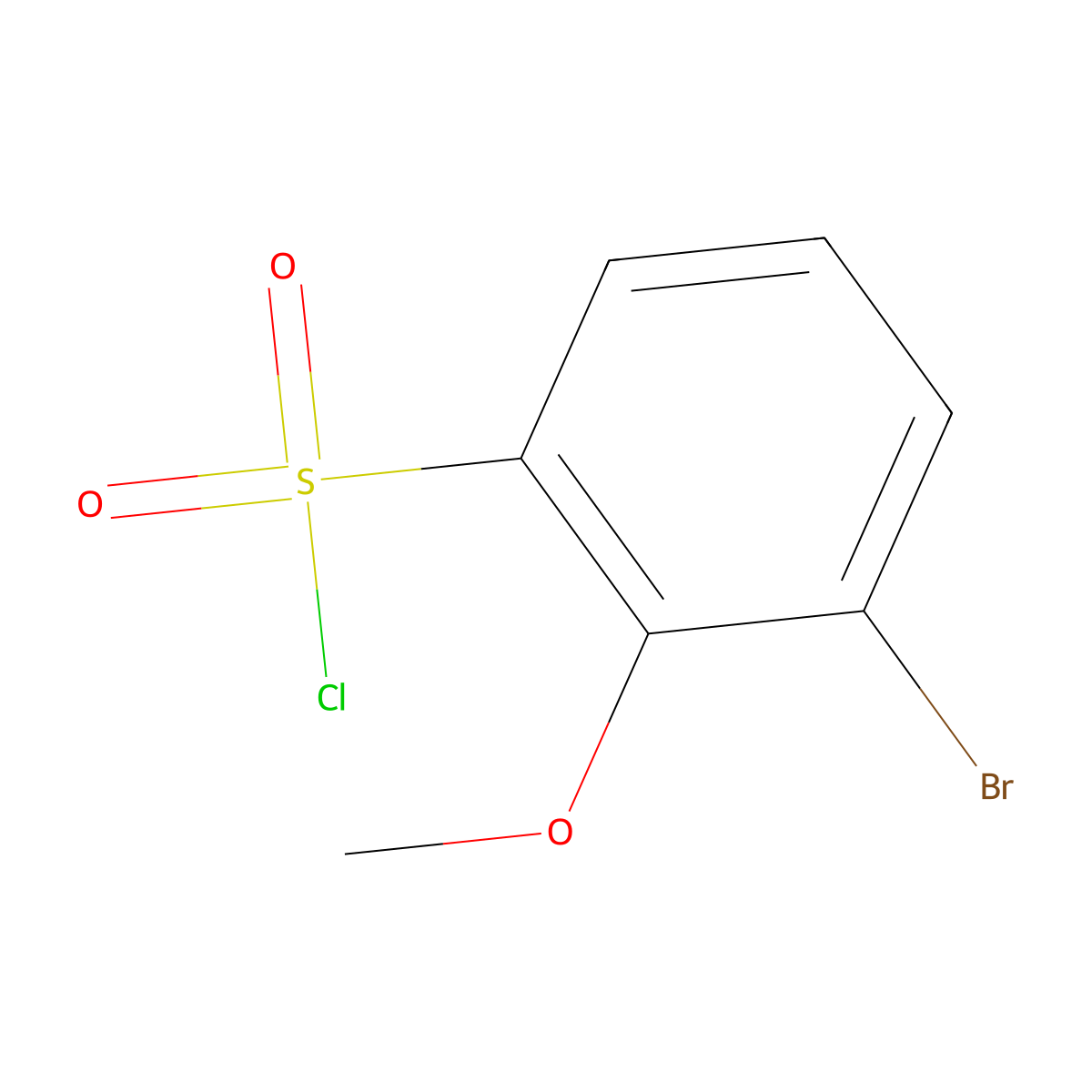 3-Bromo-2-methoxybenzenesulfonyl chloride molecular structure, CAS 1261794-09-5
