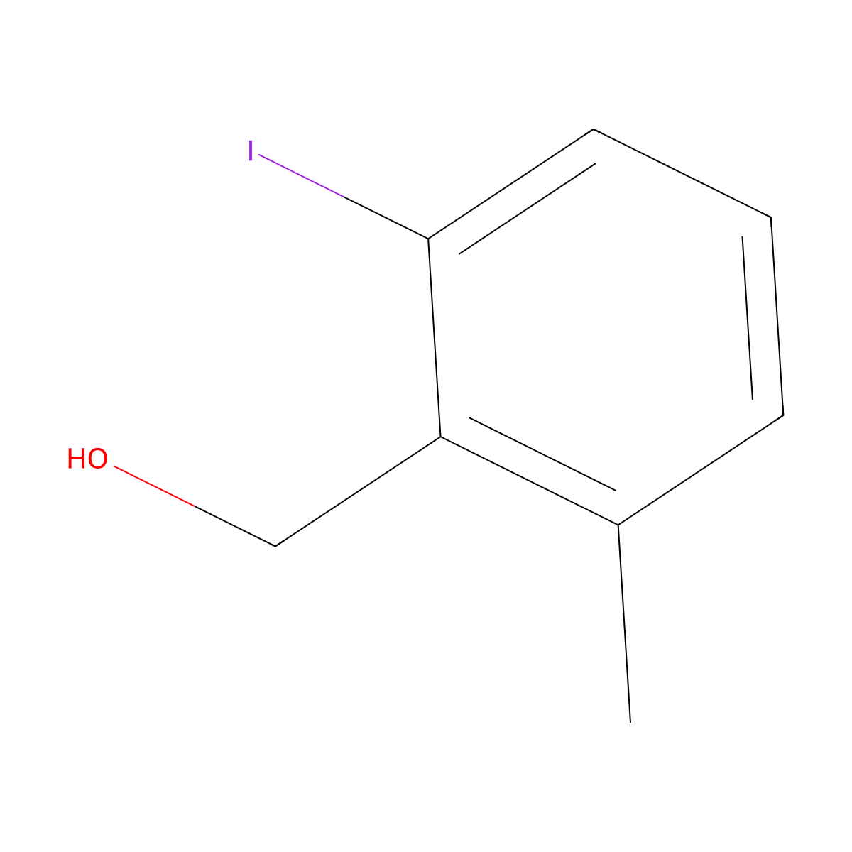 (2-Iodo-6-methylphenyl)methanol molecular structure, CAS 1261794-19-7