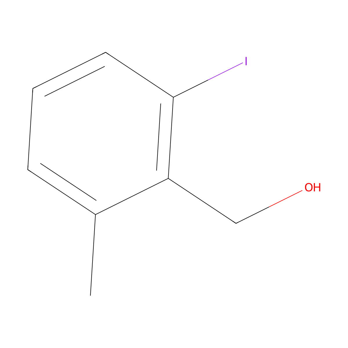 (2-Iodo-6-methylphenyl)methanol molecular structure, CAS 1261794-19-7