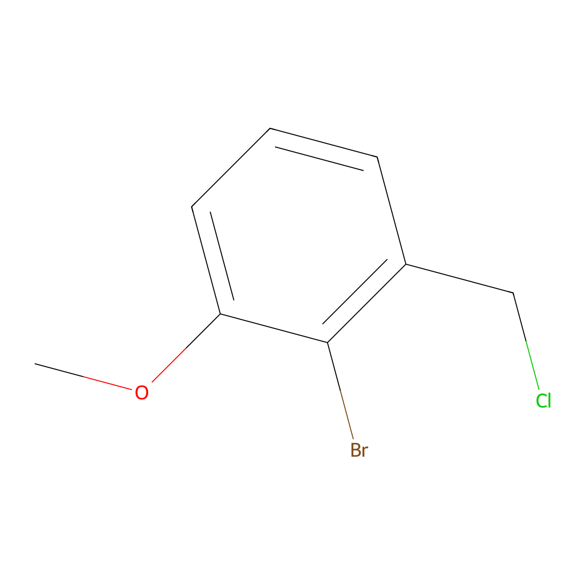 Benzene, 2-bromo-1-(chloromethyl)-3-methoxy- molecular structure, CAS 1261794-20-0