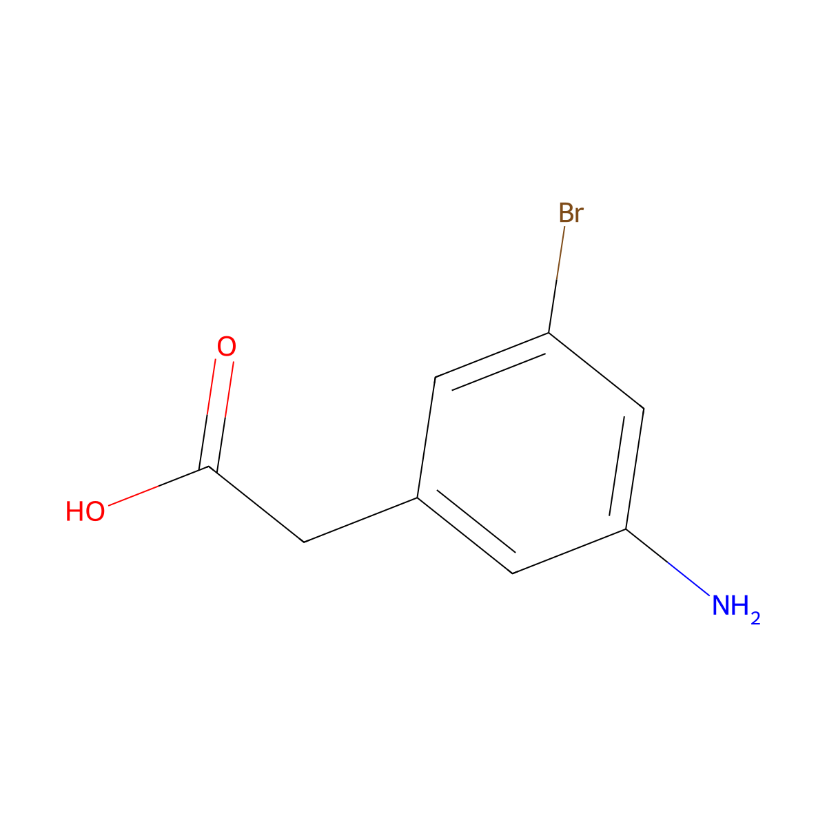 2-(3-Amino-5-bromophenyl)acetic acid molecular structure, CAS 1261794-24-4