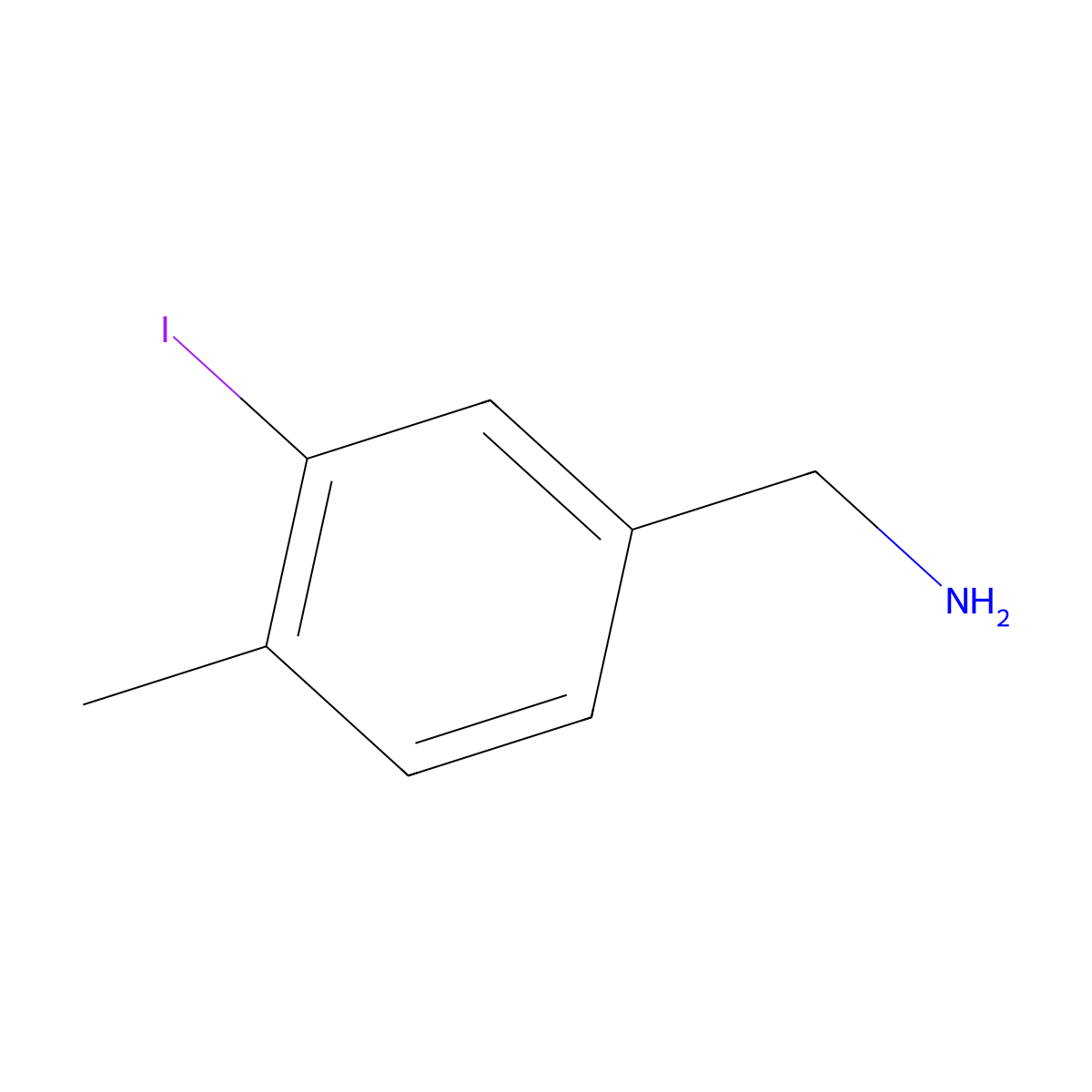 (3-Iodo-4-methylphenyl)methanamine molecular structure, CAS 1261794-25-5