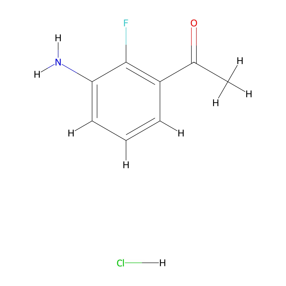 1-(3-Amino-2-fluorophenyl)ethanone hydrochloride molecular structure, CAS 1261794-63-1
