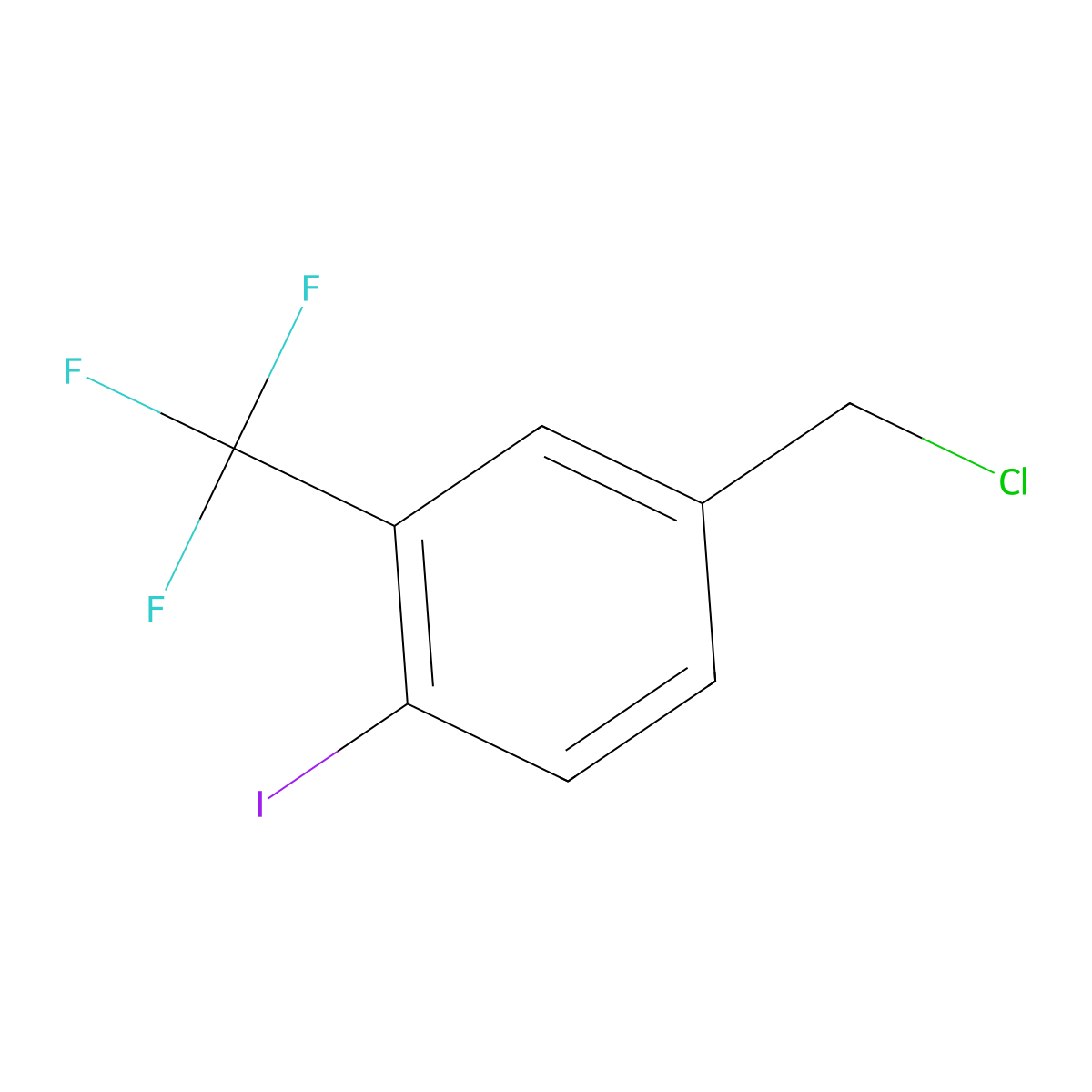 4-(Chloromethyl)-1-iodo-2-(trifluoromethyl)benzene molecular structure, CAS 1261795-47-4
