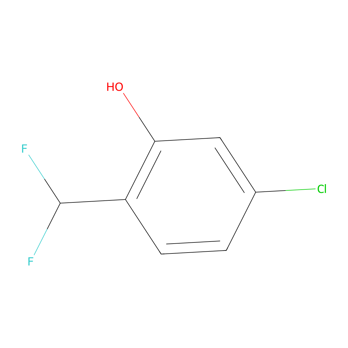 5-Chloro-2-(difluoromethyl)phenol molecular structure, CAS 1261795-78-1