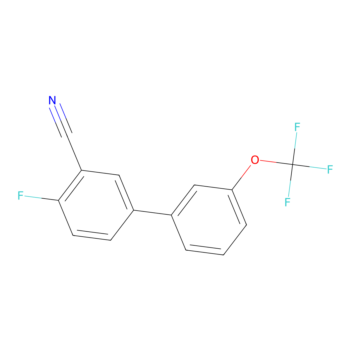4-Fluoro-3'-(trifluoromethoxy)-[1,1'-biphenyl]-3-carbonitrile molecular structure, CAS 1261795-95-2