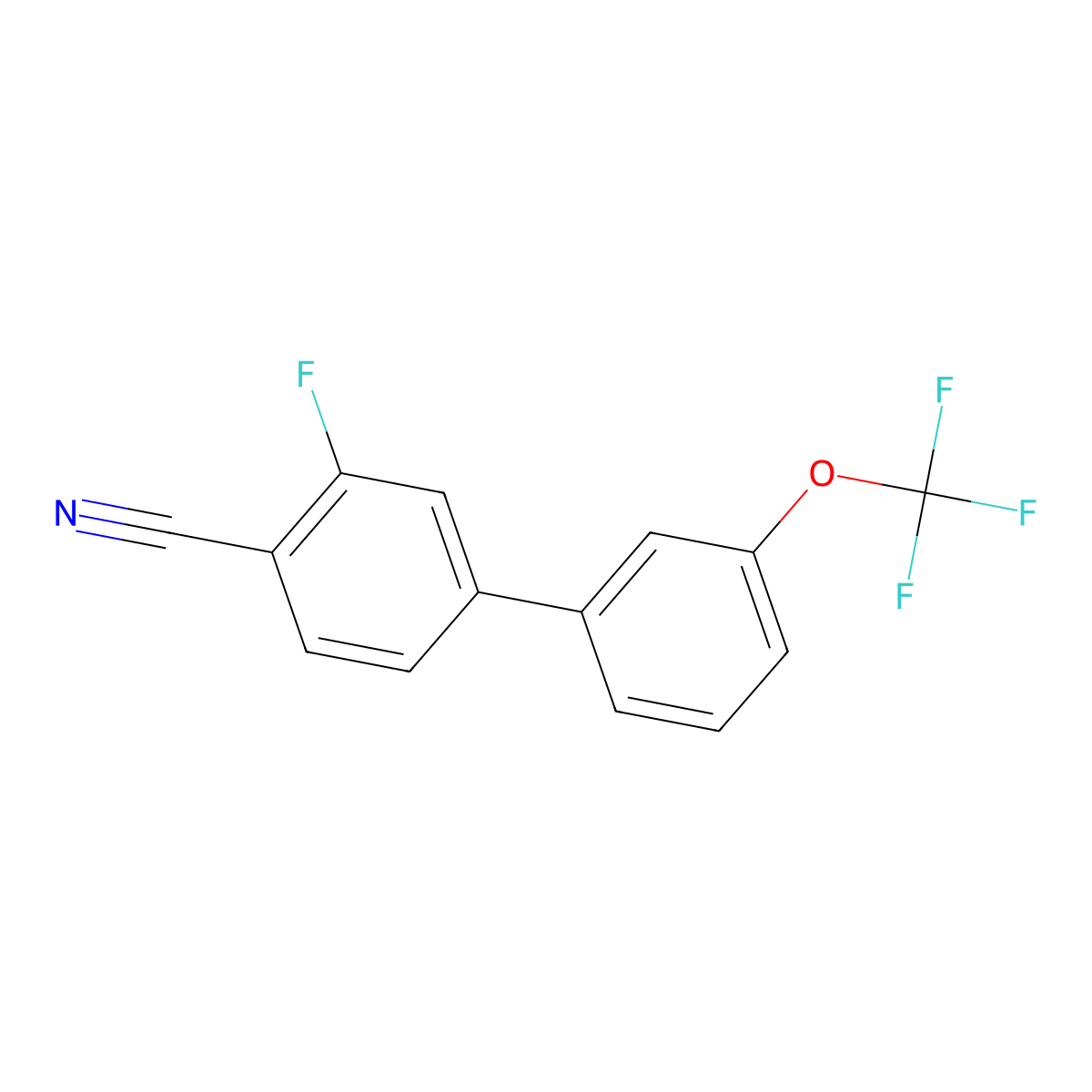 2-Fluoro-4-[3-(trifluoromethoxy)phenyl]benzonitrile molecular structure, CAS 1261796-02-4