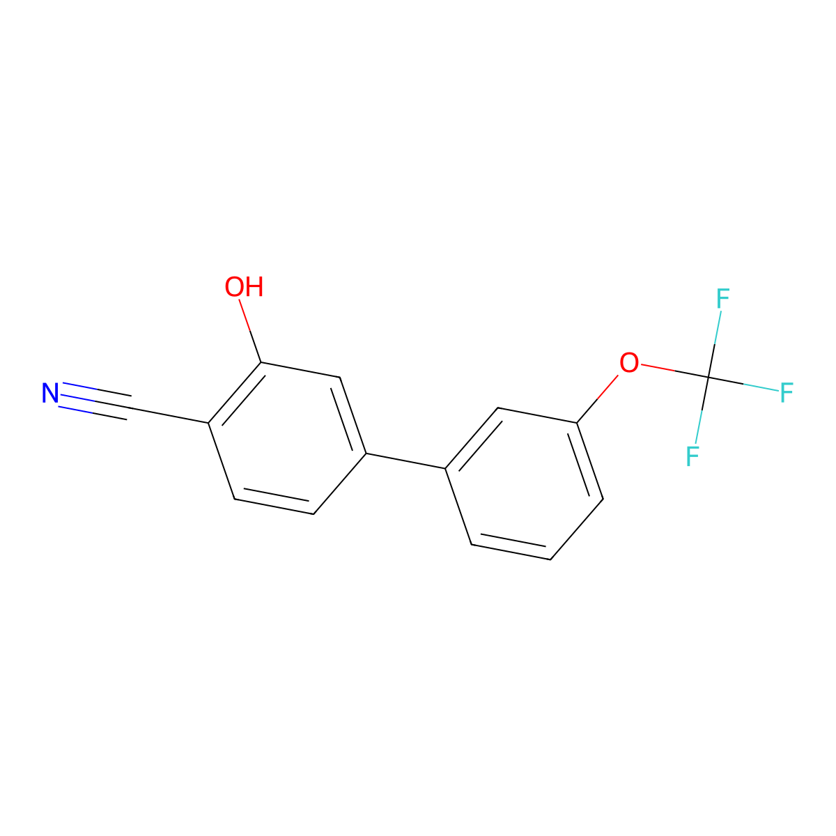 3-Hydroxy-3'-(trifluoromethoxy)-[1,1'-biphenyl]-4-carbonitrile molecular structure, CAS 1261796-05-7