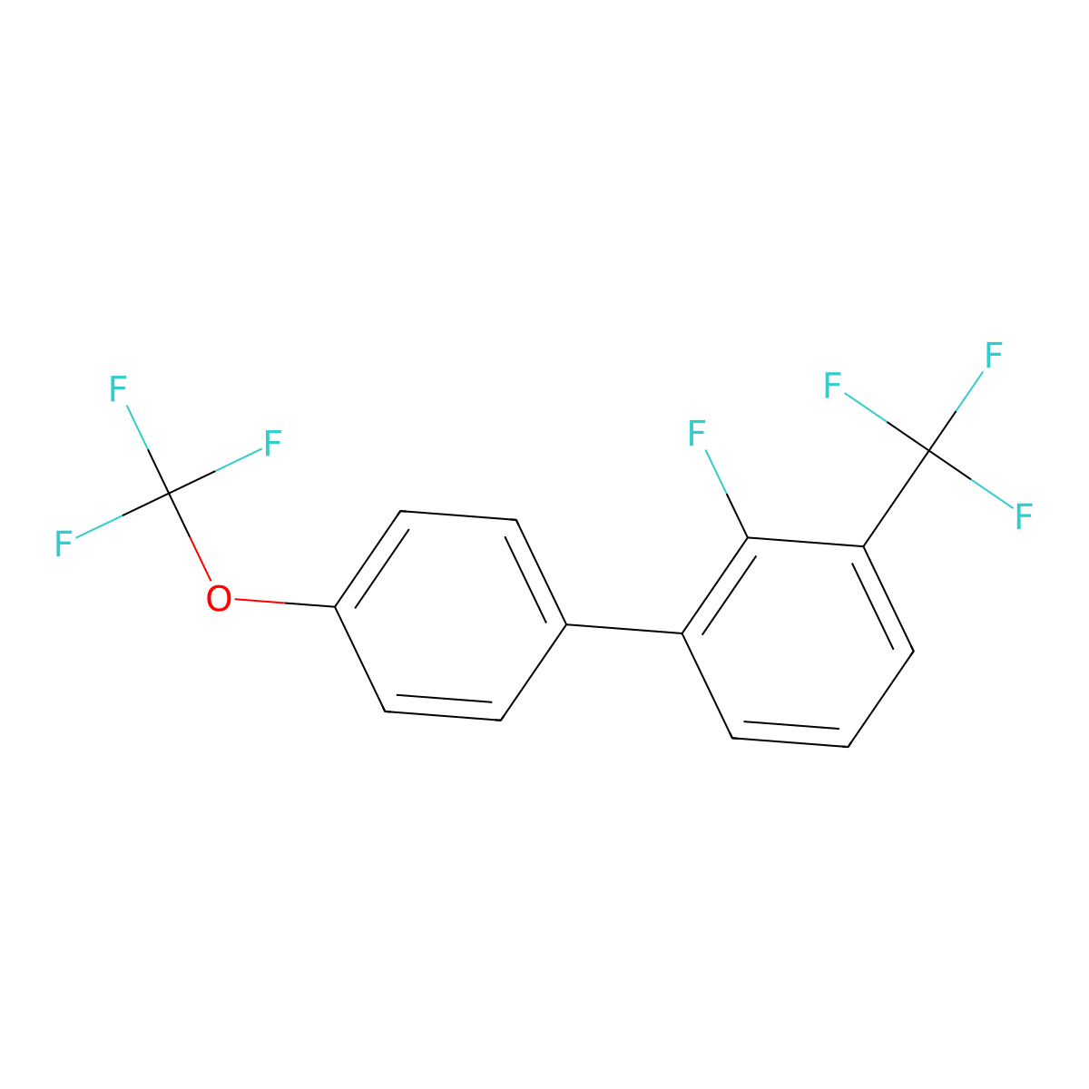 2-Fluoro-1-[4-(trifluoromethoxy)phenyl]-3-(trifluoromethyl)benzene molecular structure, CAS 1261796-06-8