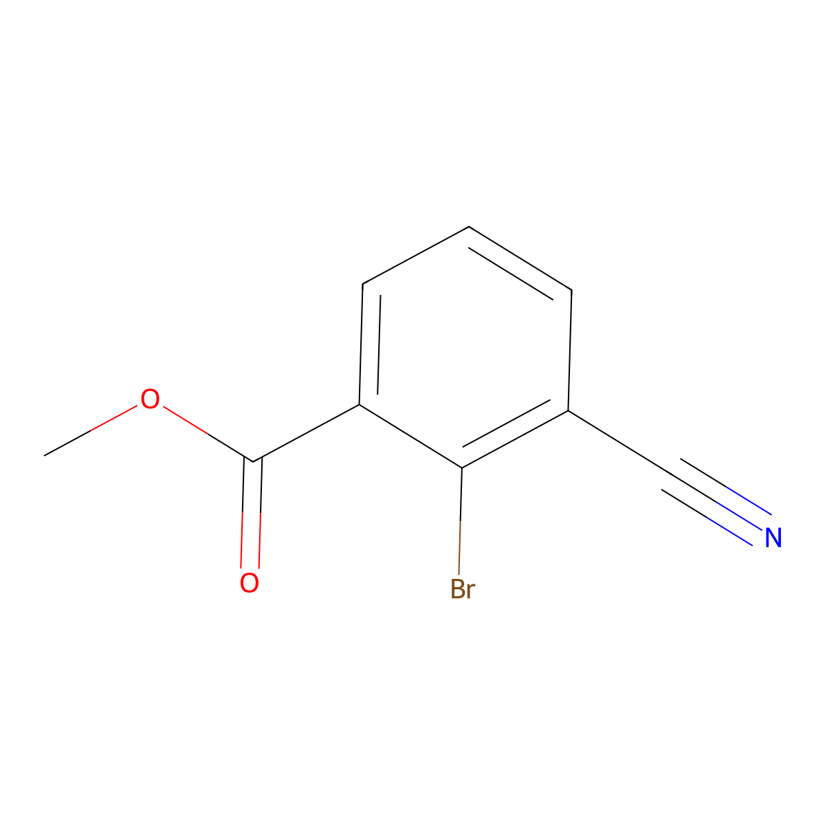 Methyl 2-bromo-3-cyanobenzoate molecular structure, CAS 1261796-94-4