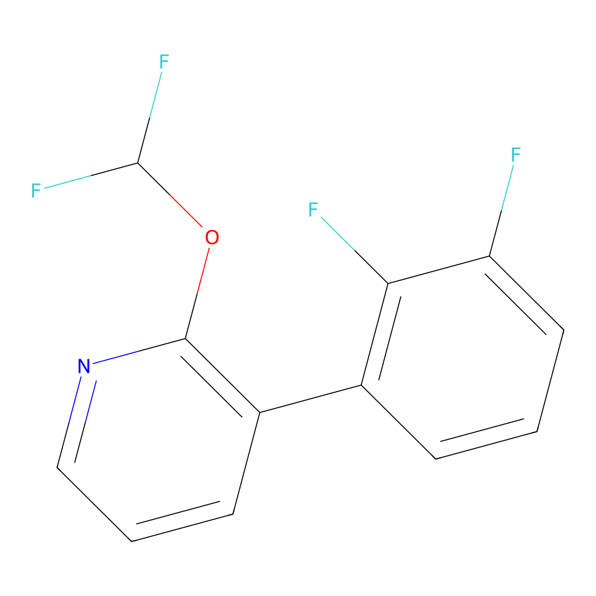 2-(Difluoromethoxy)-3-(2,3-difluorophenyl)pyridine molecular structure, CAS 1261796-96-6