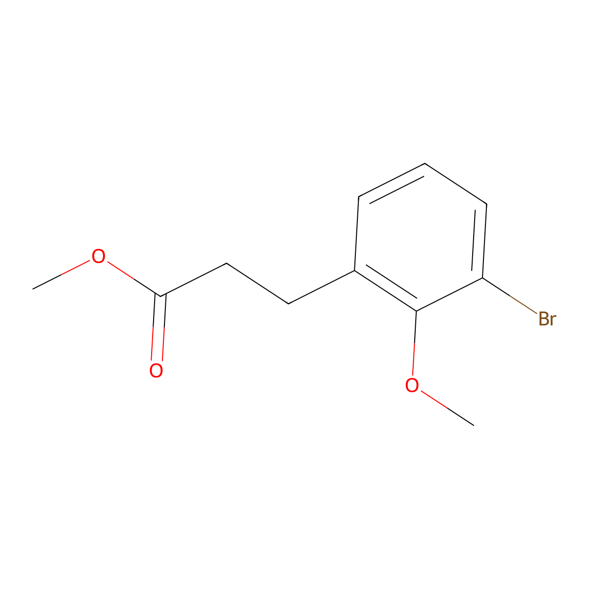 Methyl 3-(3-bromo-2-methoxyphenyl)propanoate molecular structure, CAS 1261797-09-4