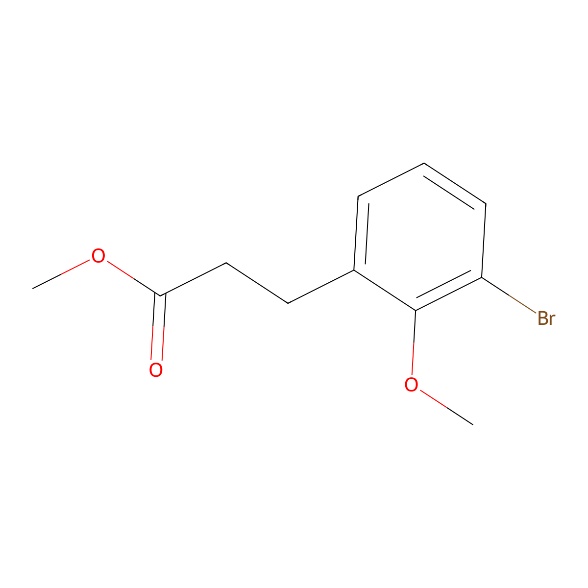 Methyl 3-(3-bromo-2-methoxyphenyl)propanoate molecular structure, CAS 1261797-09-4