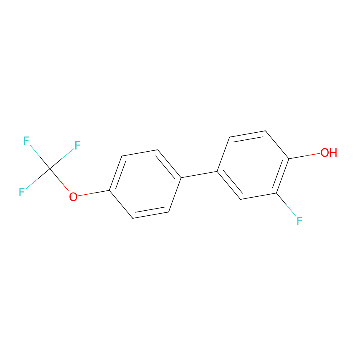 2-Fluoro-4-(4-trifluoromethoxyphenyl)phenol molecular structure, CAS 1261797-30-1