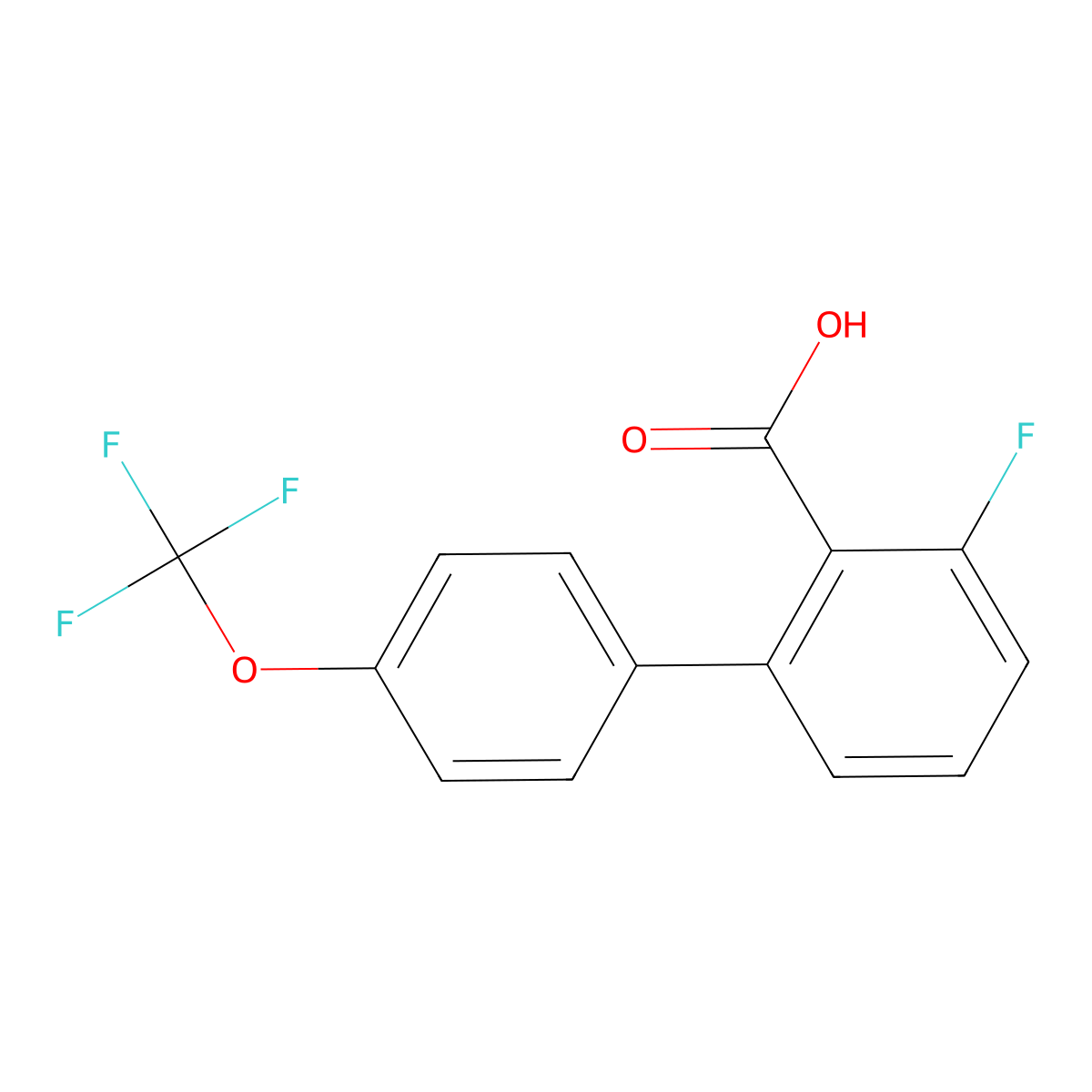 6-Fluoro-2-(4-trifluoromethoxyphenyl)benzoic acid molecular structure, CAS 1261798-08-6