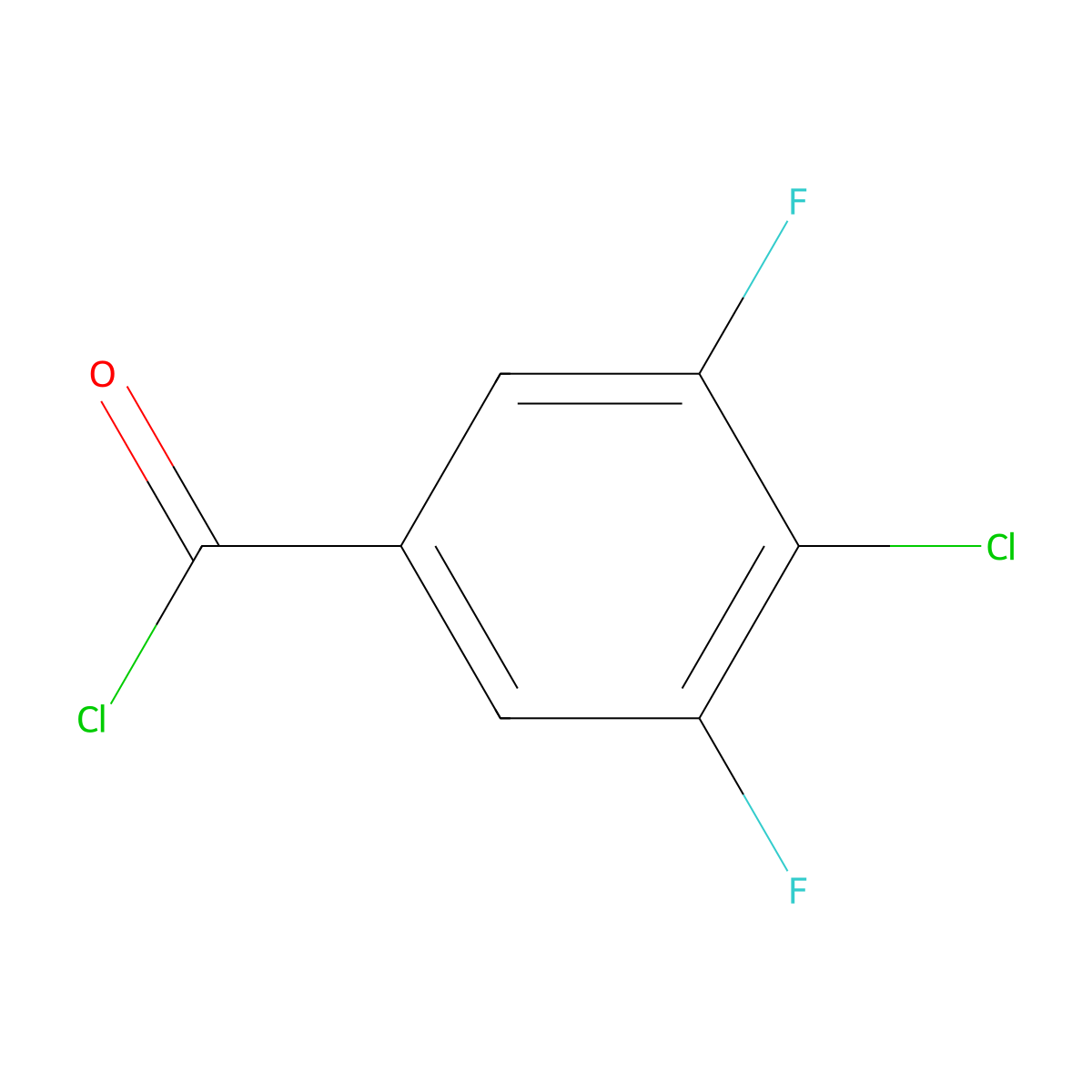 4-Chloro-3,5-difluorobenzoyl chloride molecular structure, CAS 1261799-38-5