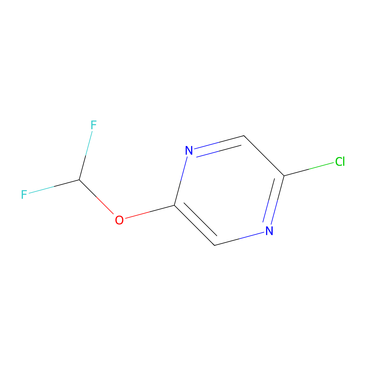 2-Chloro-5-(difluoromethoxy)pyrazine molecular structure, CAS 1261799-42-1