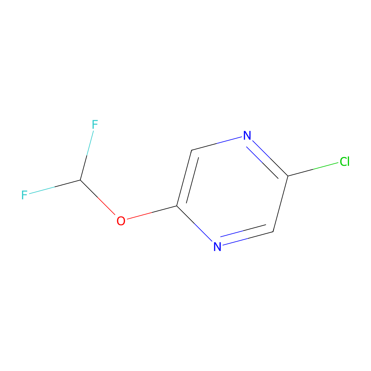 2-Chloro-5-(difluoromethoxy)pyrazine molecular structure, CAS 1261799-42-1