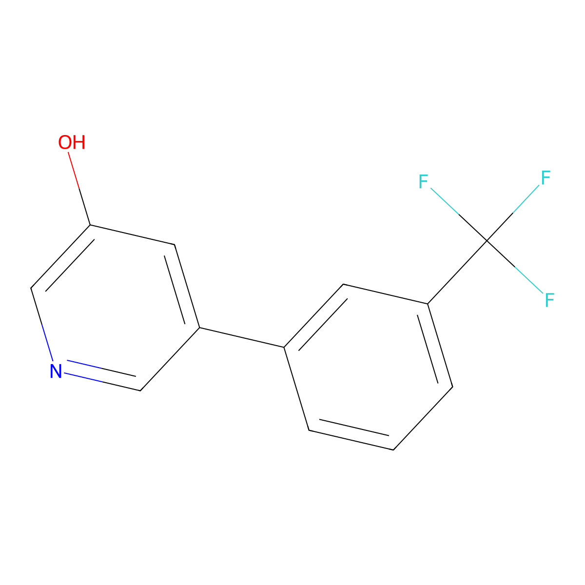 5-[3-(Trifluoromethyl)phenyl]pyridin-3-ol molecular structure, CAS 1261800-66-1