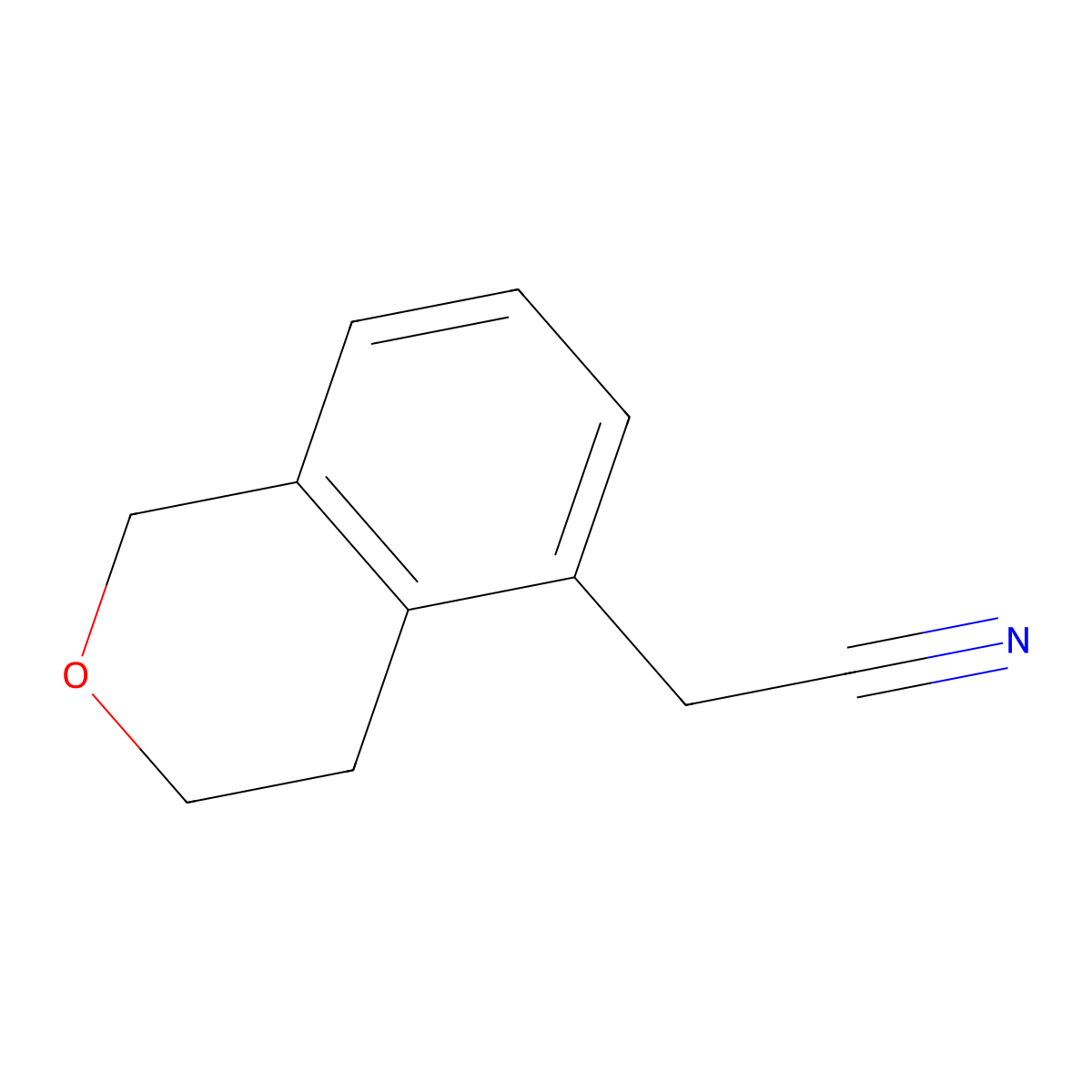 2-(3,4-dihydro-1H-2-benzopyran-5-yl)acetonitrile molecular structure, CAS 1261800-96-7