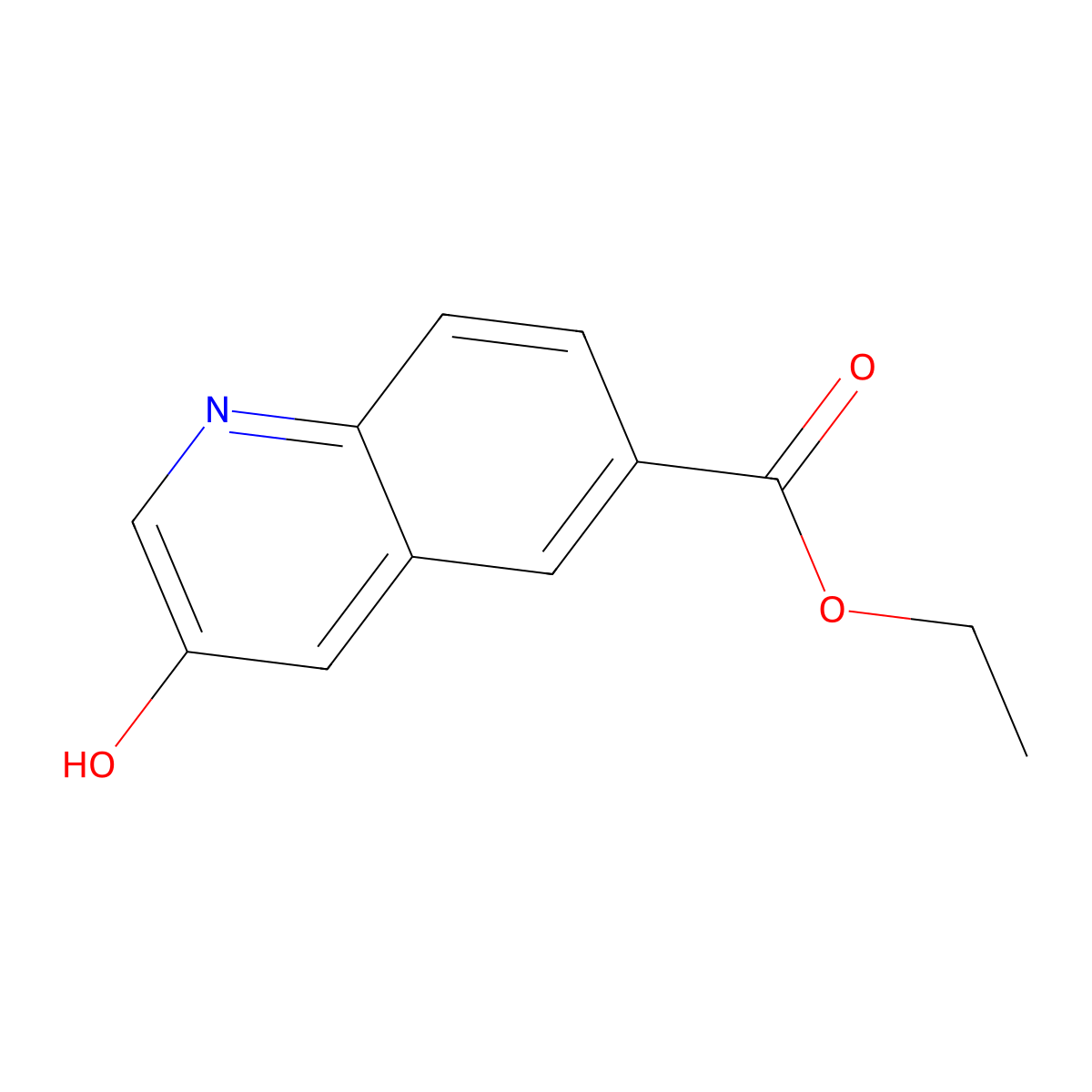 Ethyl 3-hydroxyquinoline-6-carboxylate molecular structure, CAS 1261801-43-7