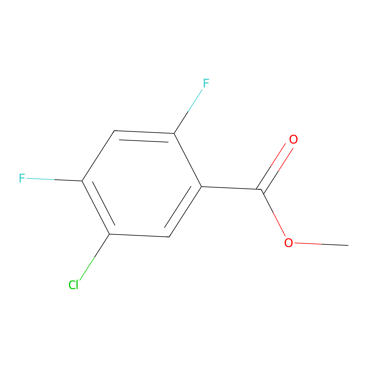 Methyl 5-chloro-2,4-difluorobenzoate molecular structure, CAS 1261802-94-1