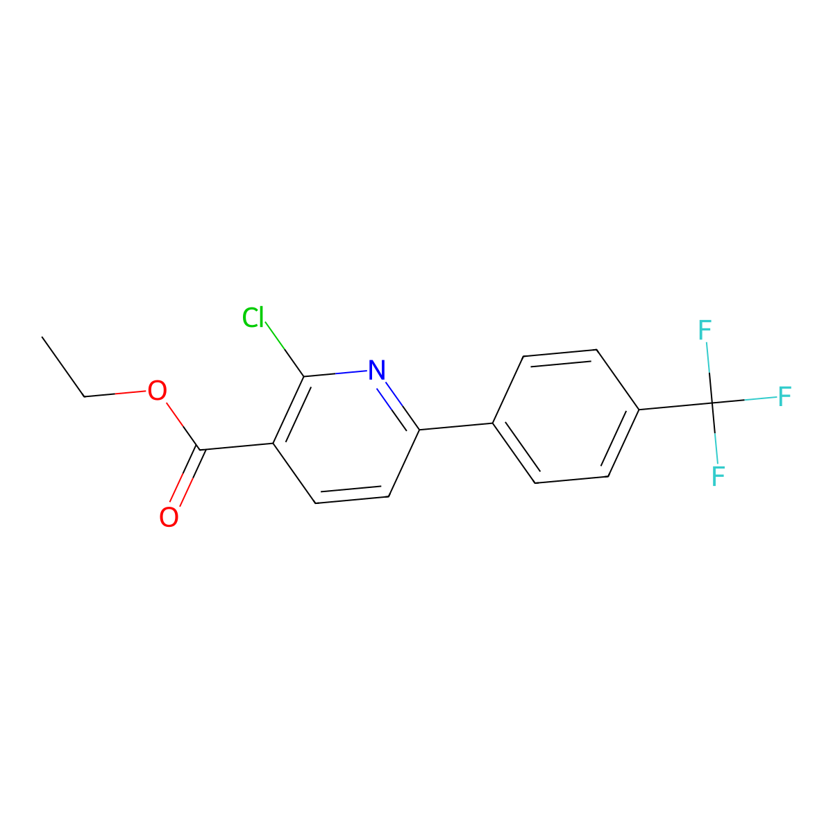 Ethyl 2-chloro-6-(4-trifluorophenyl)nicotinate molecular structure, CAS 1261802-95-2