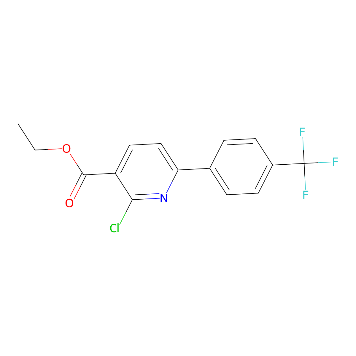 Ethyl 2-chloro-6-(4-trifluorophenyl)nicotinate molecular structure, CAS 1261802-95-2