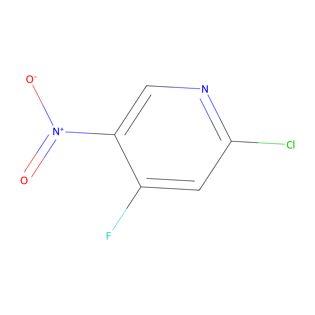 2-Chloro-4-fluoro-5-nitropyridine molecular structure, CAS 1261803-05-7