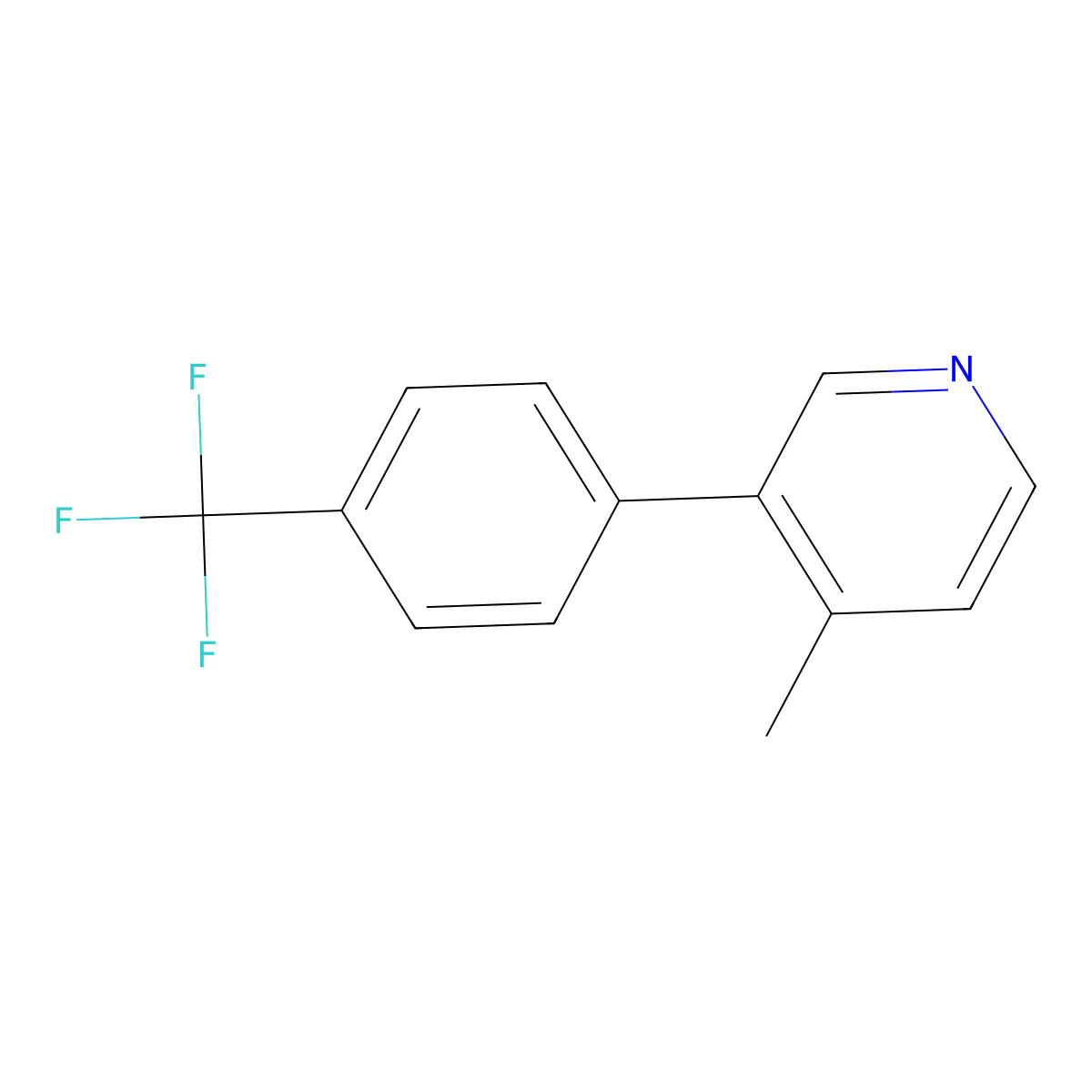 3-(4-Trifluoromethylphenyl)-4-methylpyridine molecular structure, CAS 1261803-50-2