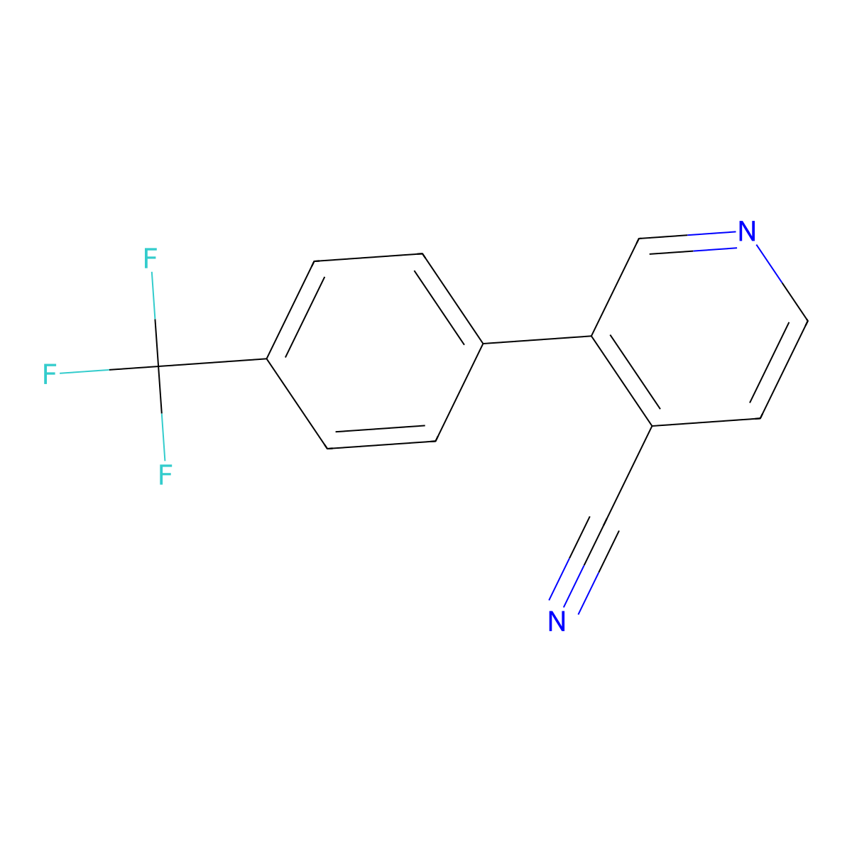 3-(4-(Trifluoromethyl)phenyl)isonicotinonitrile molecular structure, CAS 1261804-22-1
