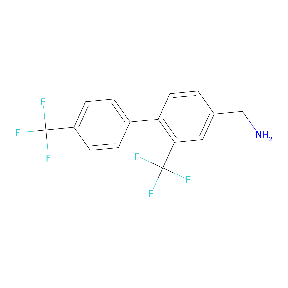 C-(2,4'-Bis(trifluoromethyl)biphenyl-4-yl)-methylamine molecular structure, CAS 1261804-83-4