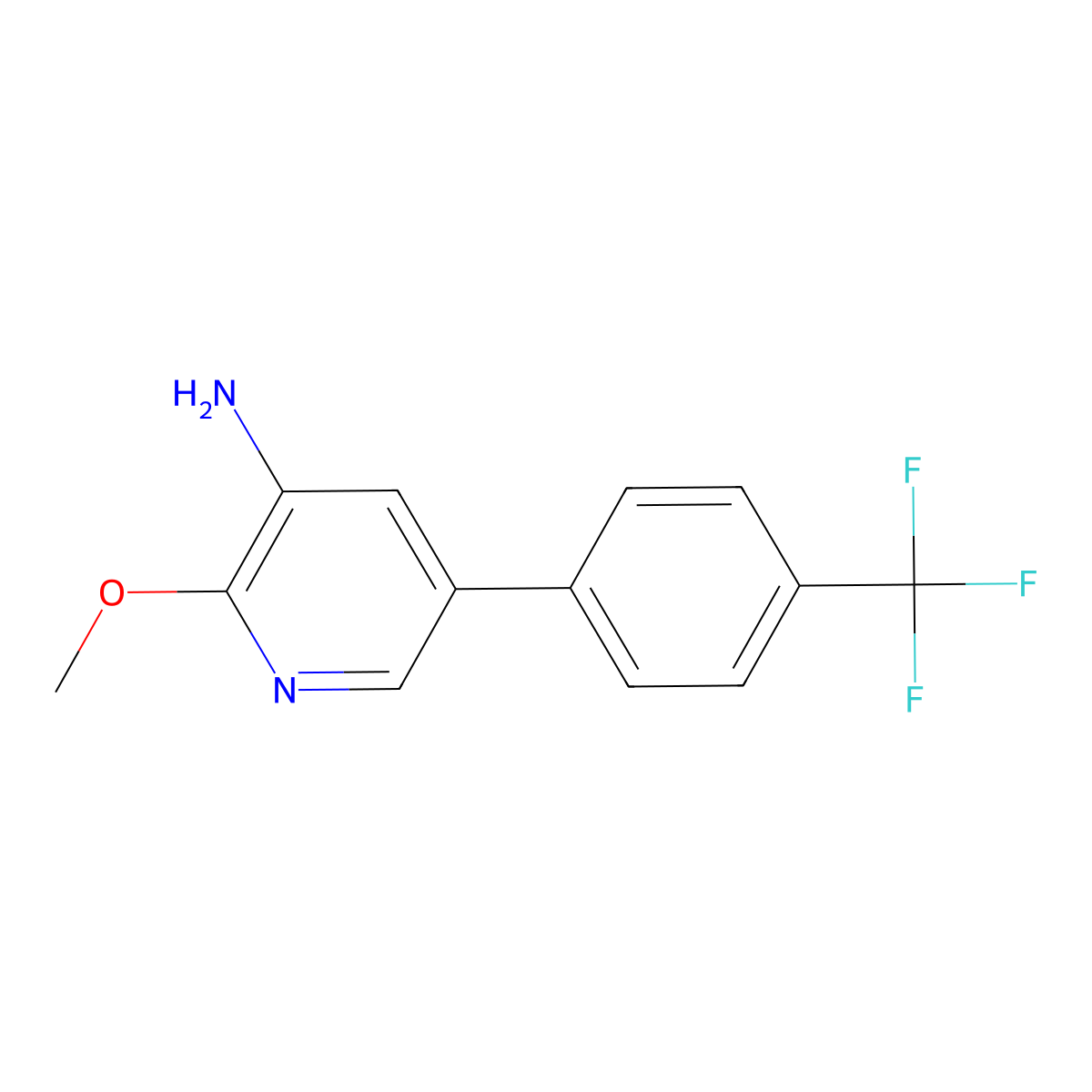 2-Methoxy-5-(4-(trifluoromethyl)phenyl)pyridin-3-amine molecular structure, CAS 1261804-97-0