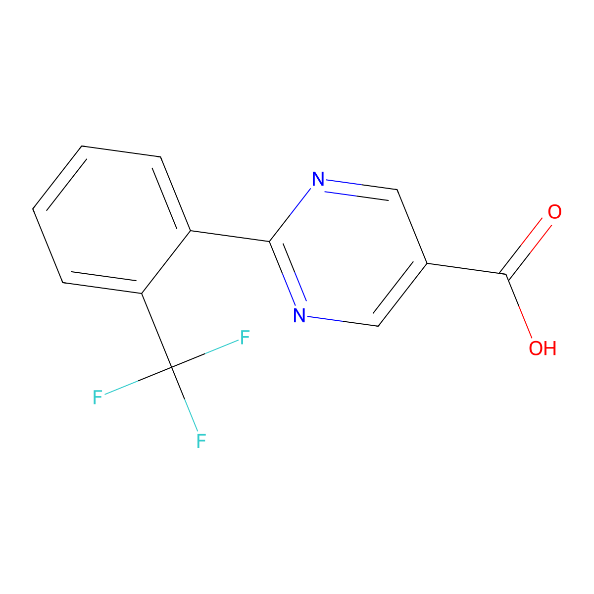 2-(2-(Trifluoromethyl)phenyl)pyrimidine-5-carboxylic acid molecular structure, CAS 1261805-09-7