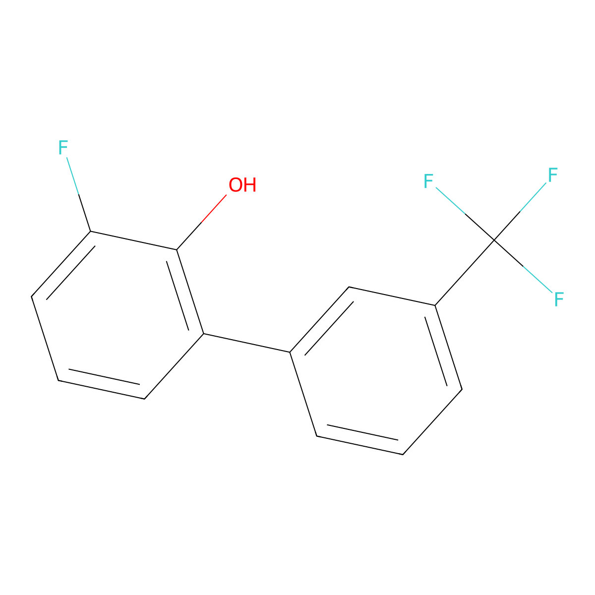 3-Fluoro-3'-(trifluoromethyl)-[1,1'-biphenyl]-2-ol molecular structure, CAS 1261805-21-3