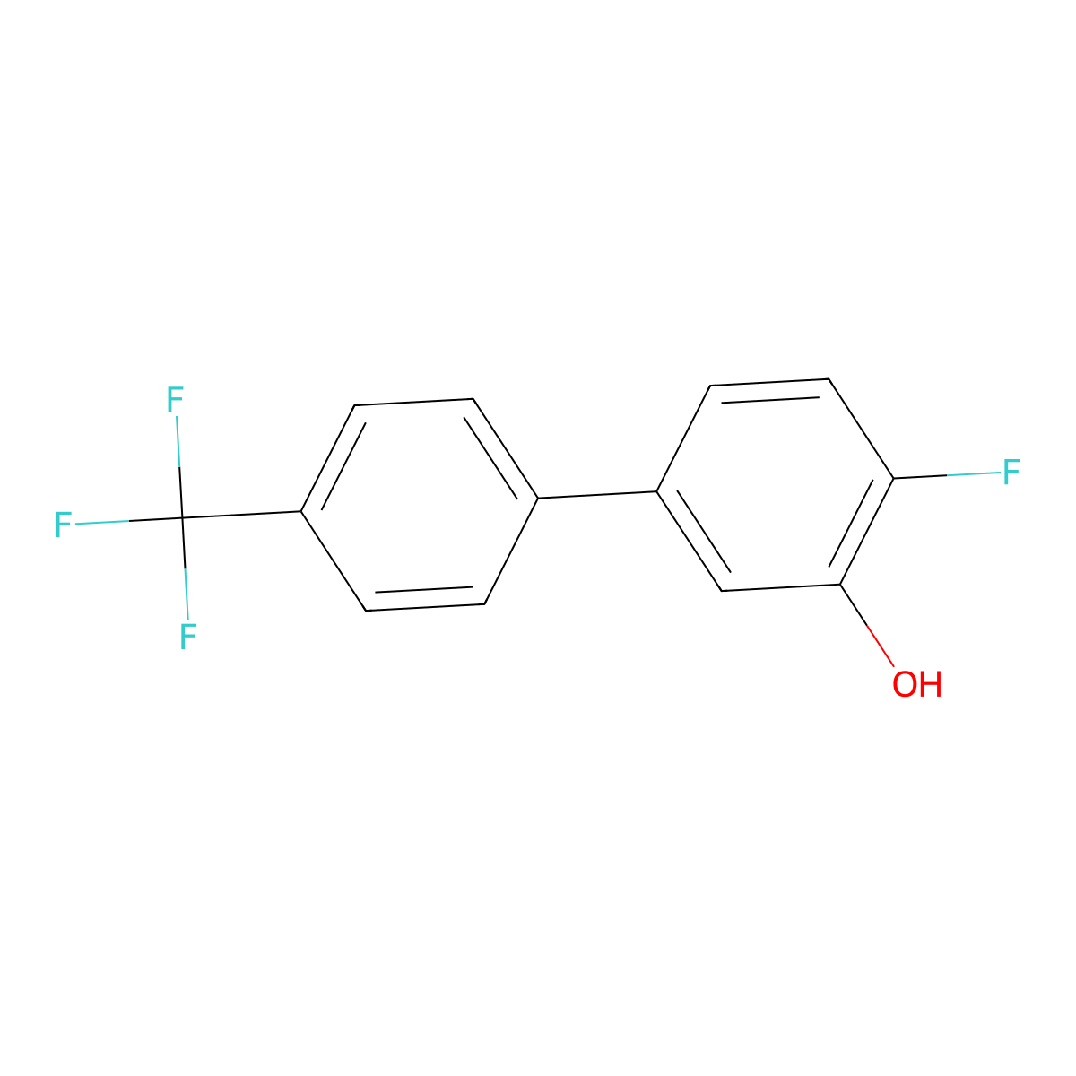 4-Fluoro-3-hydroxy-4'-(trifluoromethyl)biphenyl molecular structure, CAS 1261805-30-4