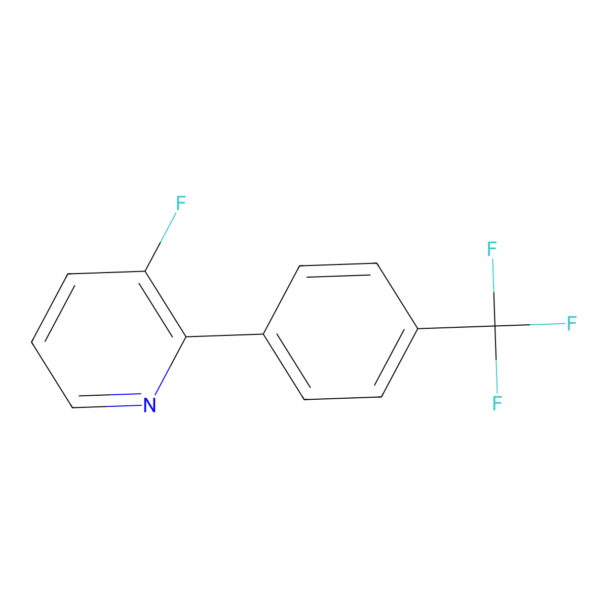 3-Fluoro-2-(4-(trifluoromethyl)phenyl)pyridine molecular structure, CAS 1261805-54-2