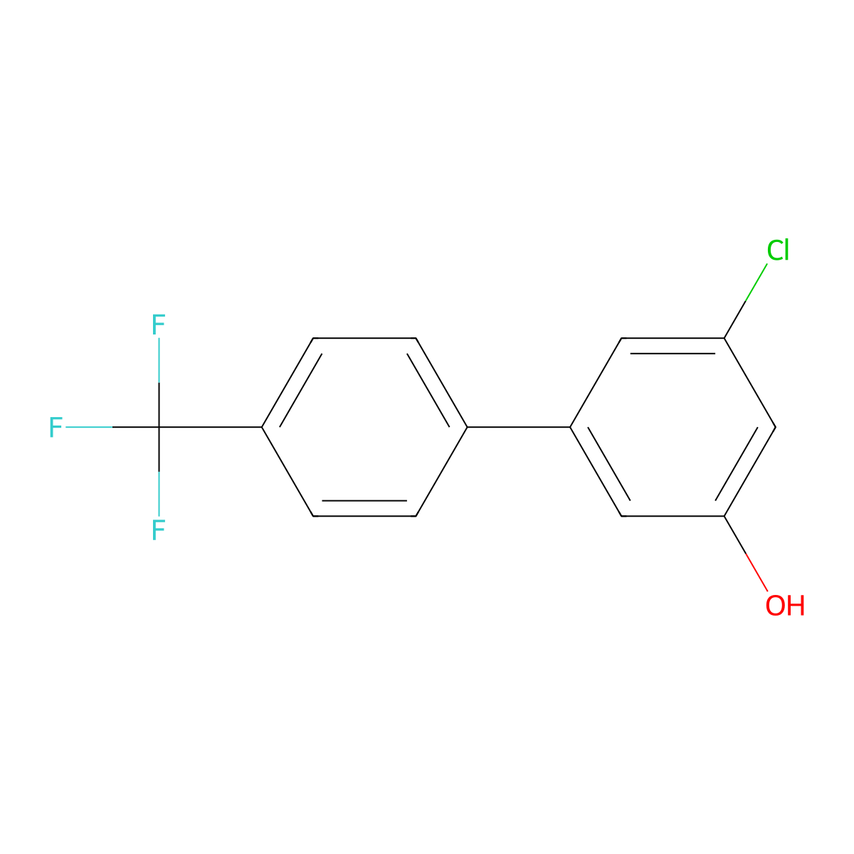 3-Chloro-5-(4-trifluoromethylphenyl)phenol molecular structure, CAS 1261805-86-0